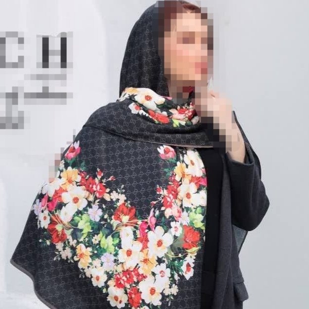 روسری نخی کشمیر قواره 140دور دست دوز