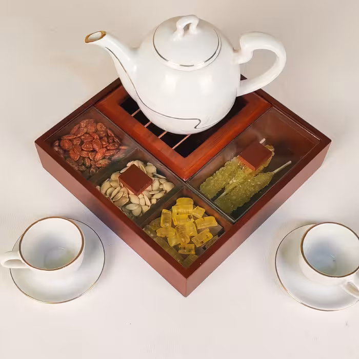 جعبه چای کیسه ای رنگ عسلی پس کرایه