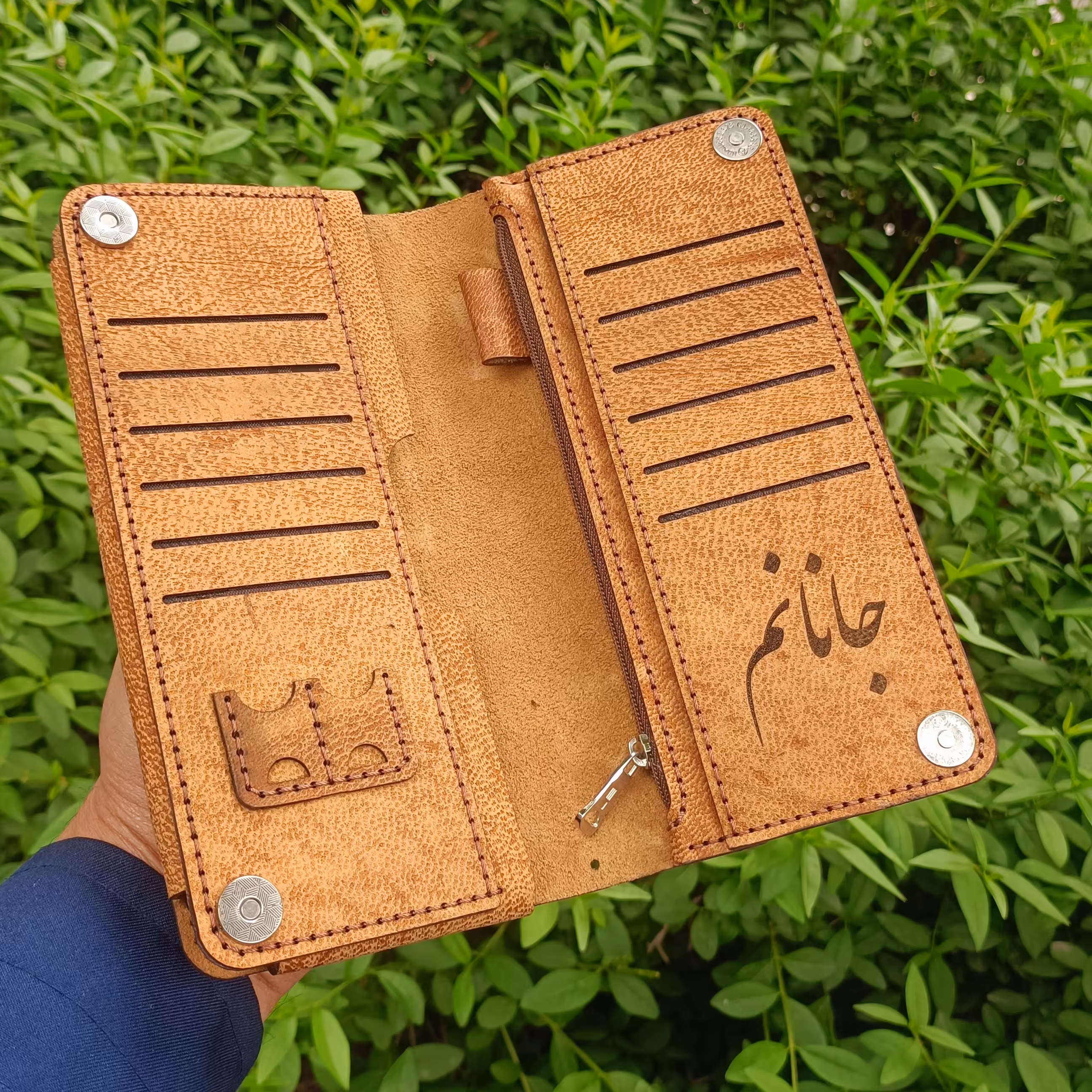 کیف چرم بز طبیعی دست دوز ابروباد هورس بزی درجه یک 