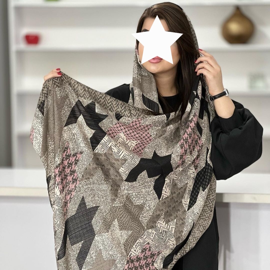شال زنانه نخی رنگ طوسی صورتی ارسال رایگان خنک و تابستانی