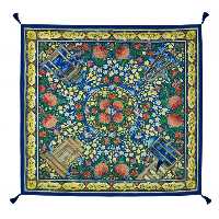 00103054-سفره پارچه ای گلستان شاعران آبی-چهار نفره 100در100 سانت