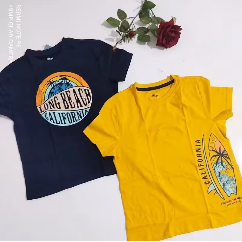 پک دو عددی تی شرت آستین کوتاه پسرانه تمام نخ  از برند پپرتس