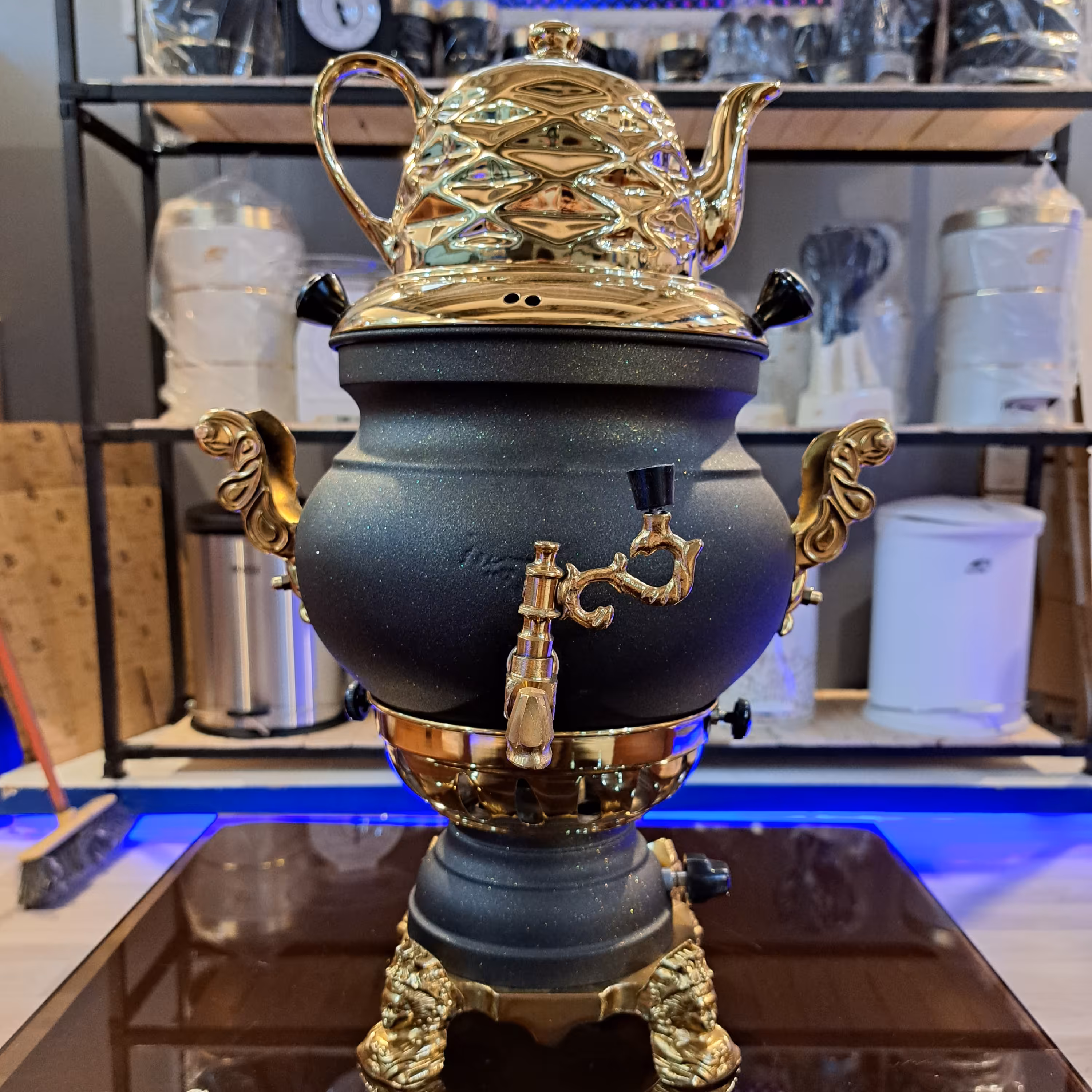 سماور گازی 6 لیتری طرح سنگ