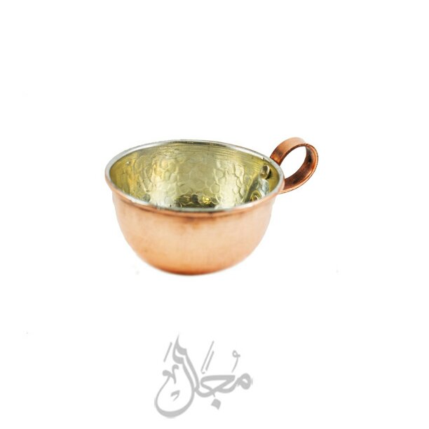 فنجان مسی چکشی دسته دار