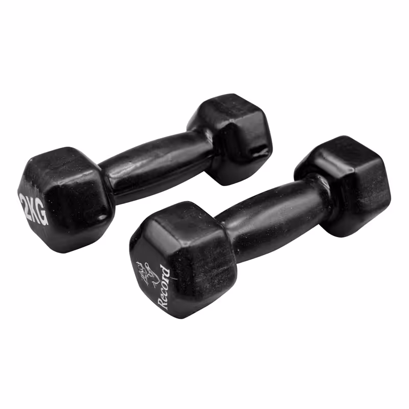 دمبل بدنسازی رکورد مدل Strong روکش دار وزن 2 کیلو گرم بسته دو عددی