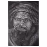 نقاشی مداد و ذغال  مدل پیرمرد کد 01