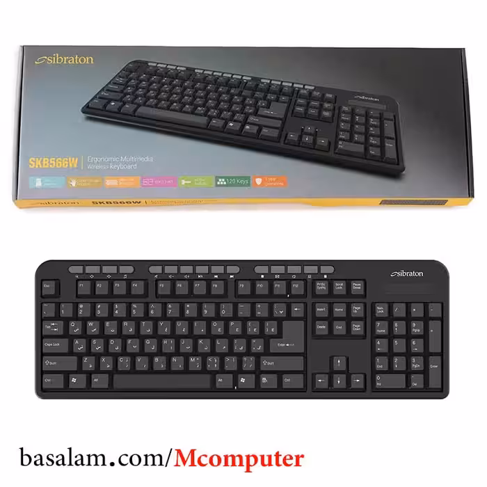 کیبورد بی سیم سیبراتون Sibraton SKB566W