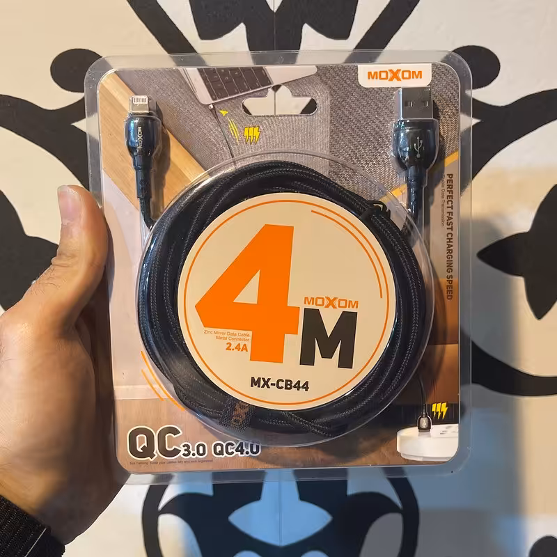 کابل تبدیل USB به لایتنینگ موکسوم مدل MX-CB44 طول 4 متر