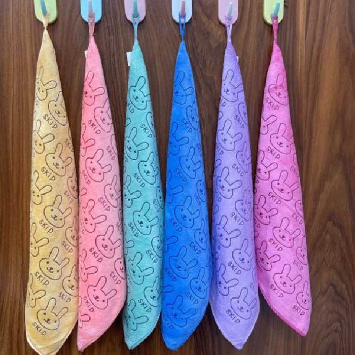 دستمال نانو حوله ای آبگیر عروسکی خرگوشی دوازده عددی سایز 40در40