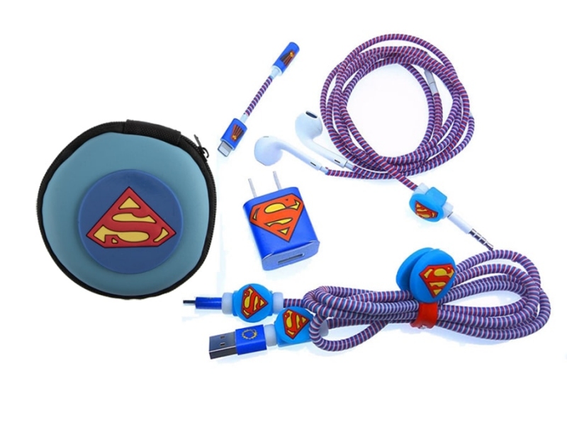 پک کیف و محافظ کابل شارژ آیفون سوپرمن Cover Charger Protector Super Man