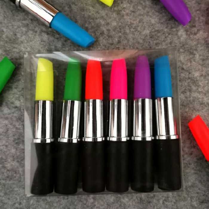 هایلایتر با طرح رژ لب  دارای 6 رنگ