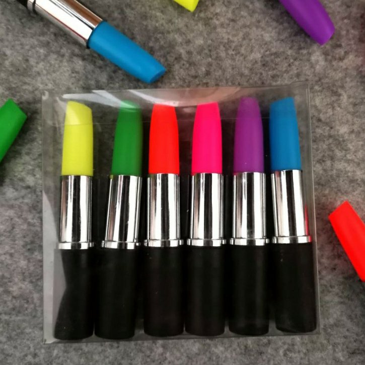 هایلایتر با طرح رژ لب  دارای 6 رنگ