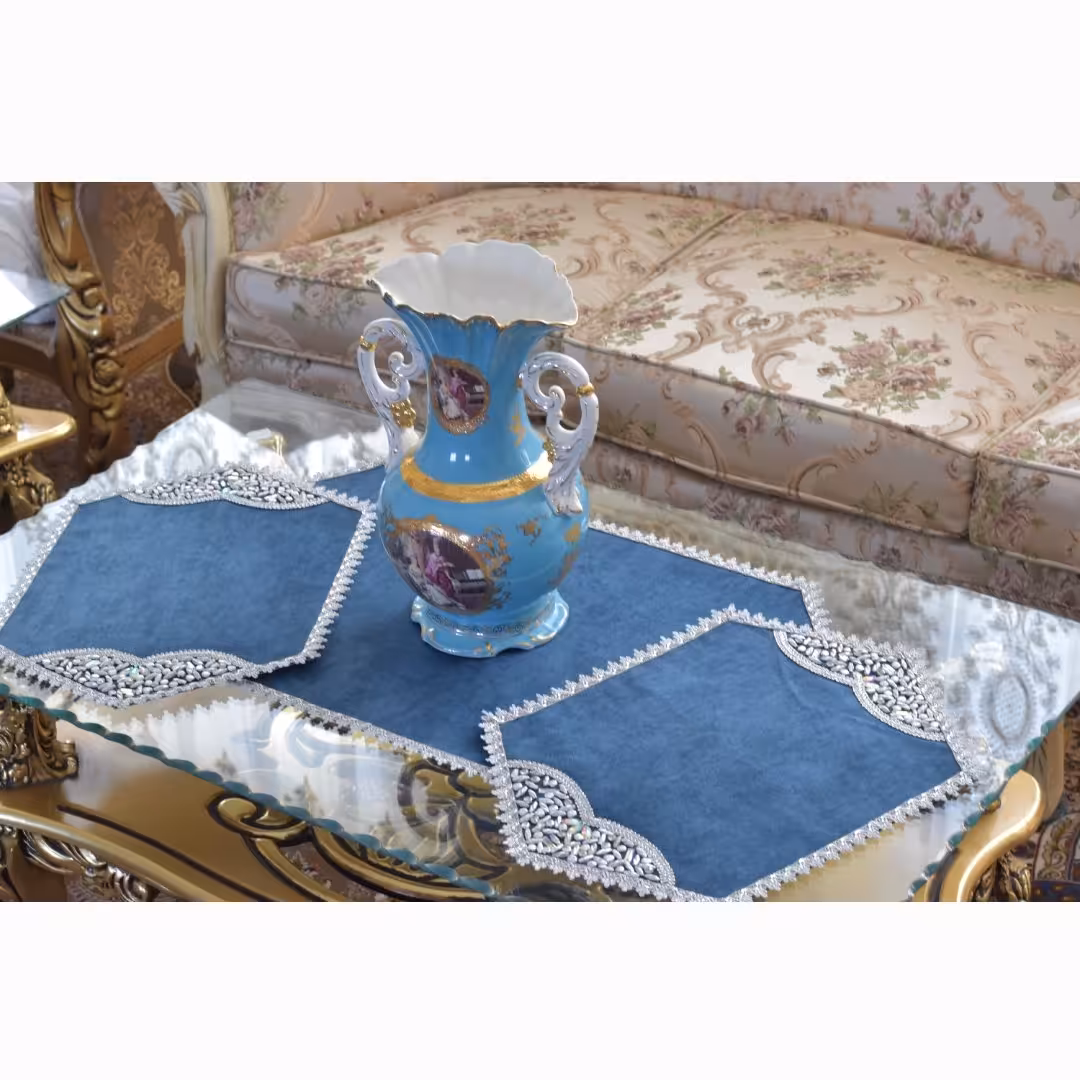 رومیزی مخمل سنگدوزی 0011