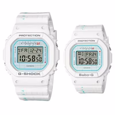 جفت ساعت های مچی G-Shock و BABY-G 
مدل CASIO-LOV-21B-7DR