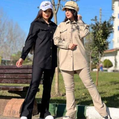 مانتو شلوار زنانه کتان کش مدل بوتگات