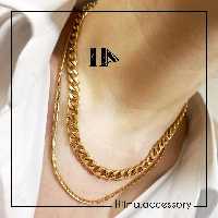 گردنبند دولاین کارتیر و ماری طلایی و نقره ای استیل رنگ ثابت 