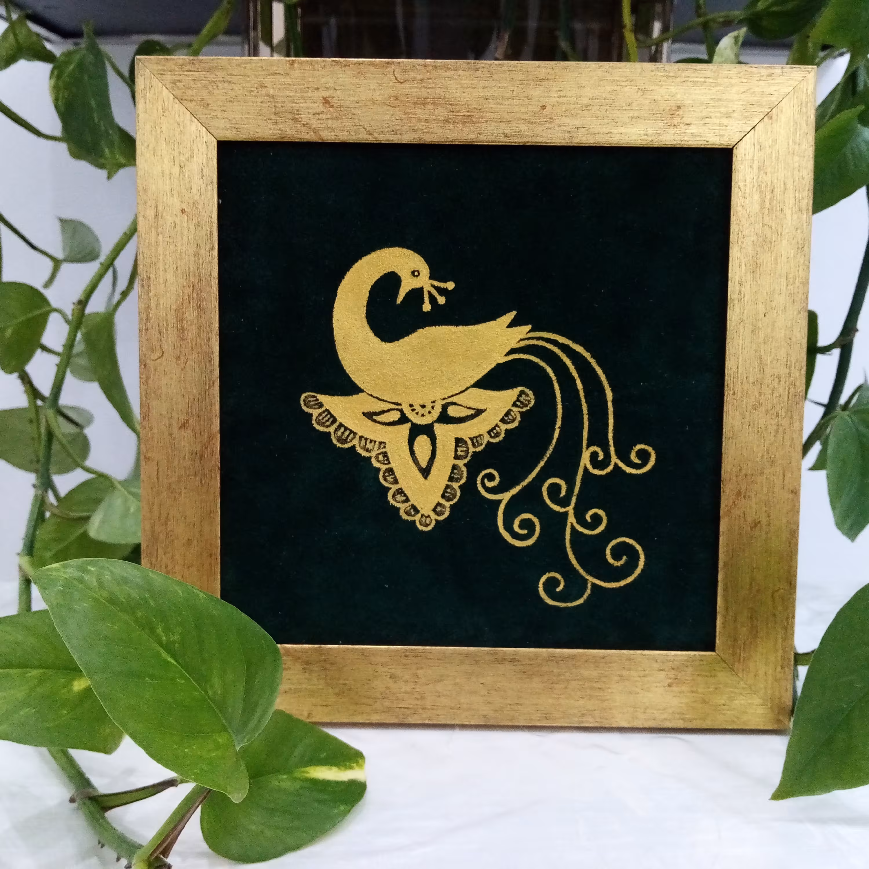 تابلو نقاشی طلایی طرح طاووس 2