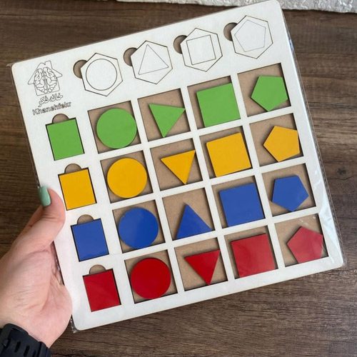 پازل ماتریس اشکال هندسی چوبی