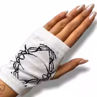 دستکش سیم خاردار سفید نخ پنبه فری سایز