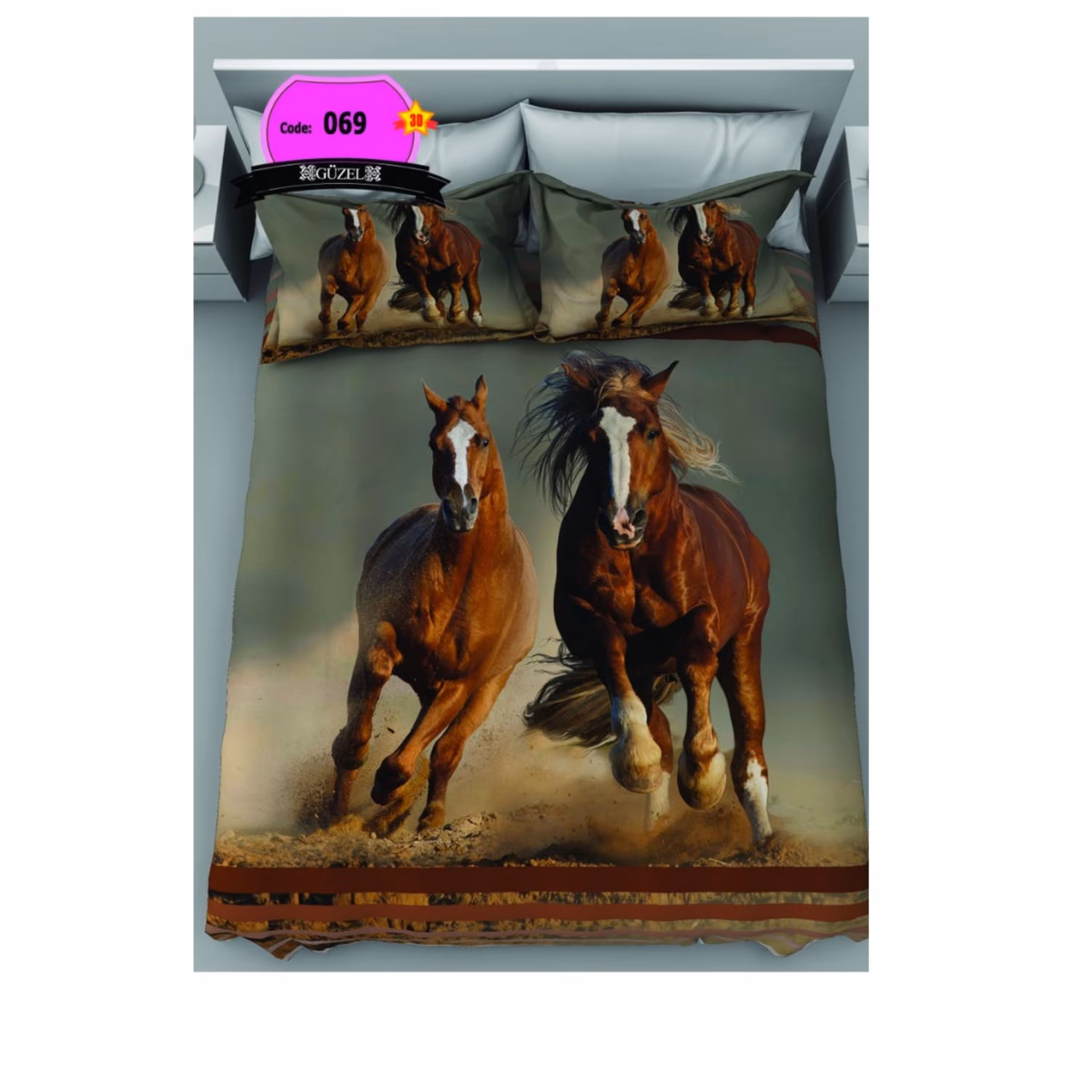 روتختی دونفره سه بعدی برند گوزل 7 تکه کد 69