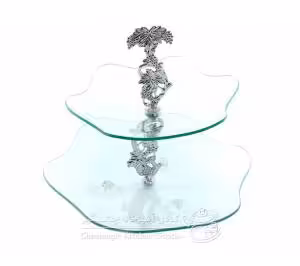 ظرف شیرینی خوری بلور گرد ترک سبز