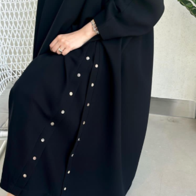 مانتو شلوار زنانه کرپ مدل مانتو عبایی کلوش الیزه
