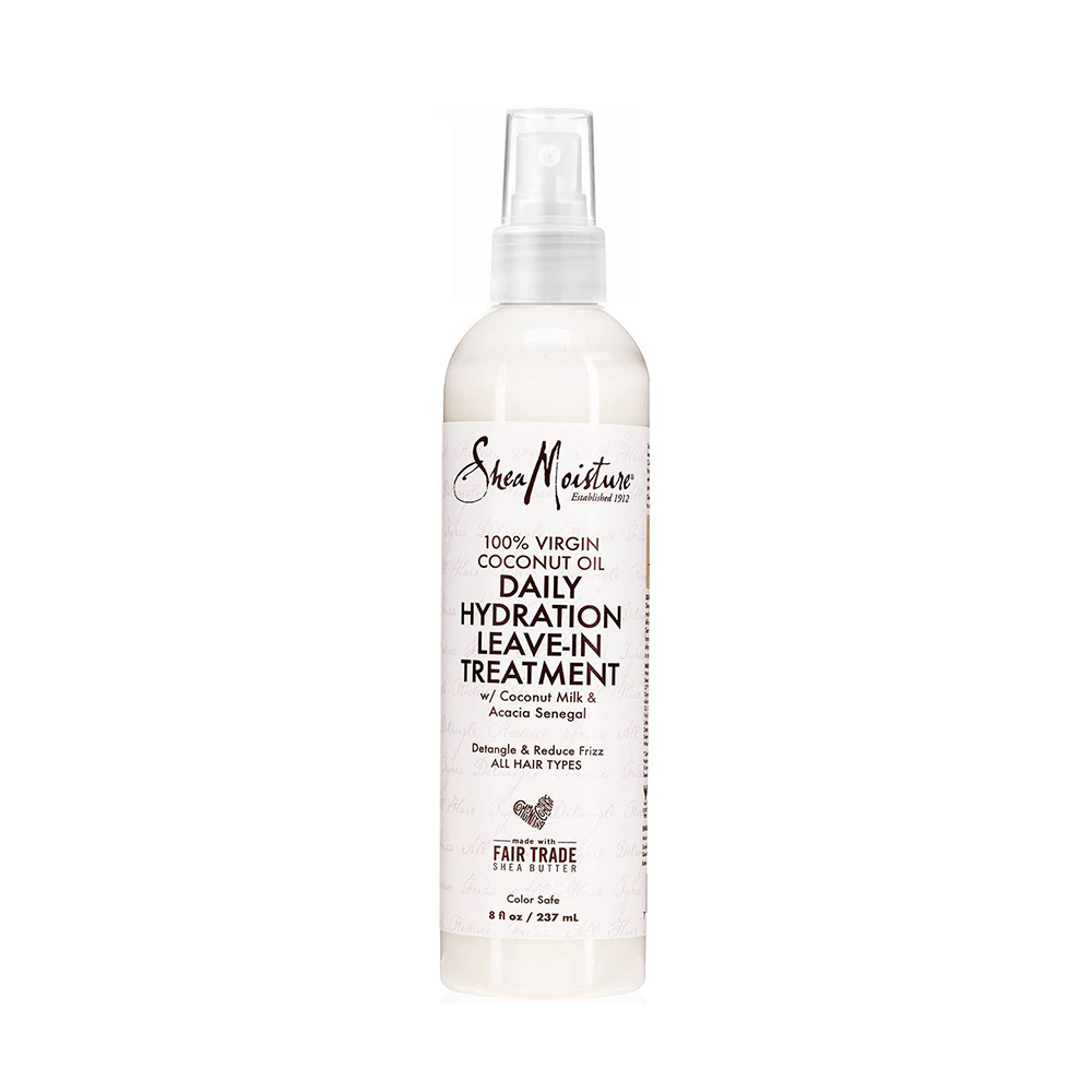 اسپری آبرسان ضد وز موی شی مویسچر SheaMoisture 100 Virgin Coconut Oil Daily Hydration Leave-In Treatment Detangle and Reduce Frizz • خوش آرا