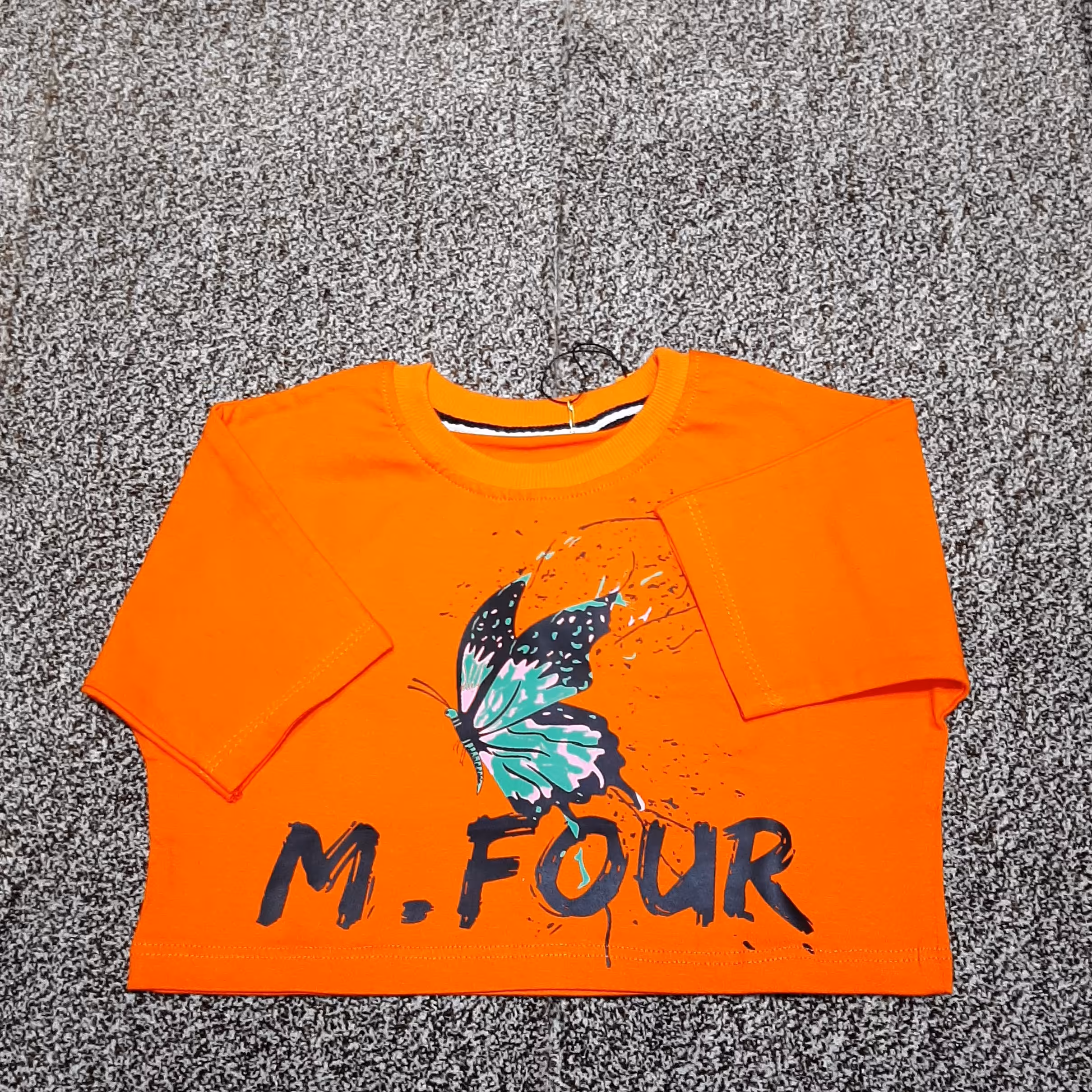 کراپ تک دخترانه مدل(پروانه) کد 20335 رنگ نارنجی با ارسال فوری و رایگان 