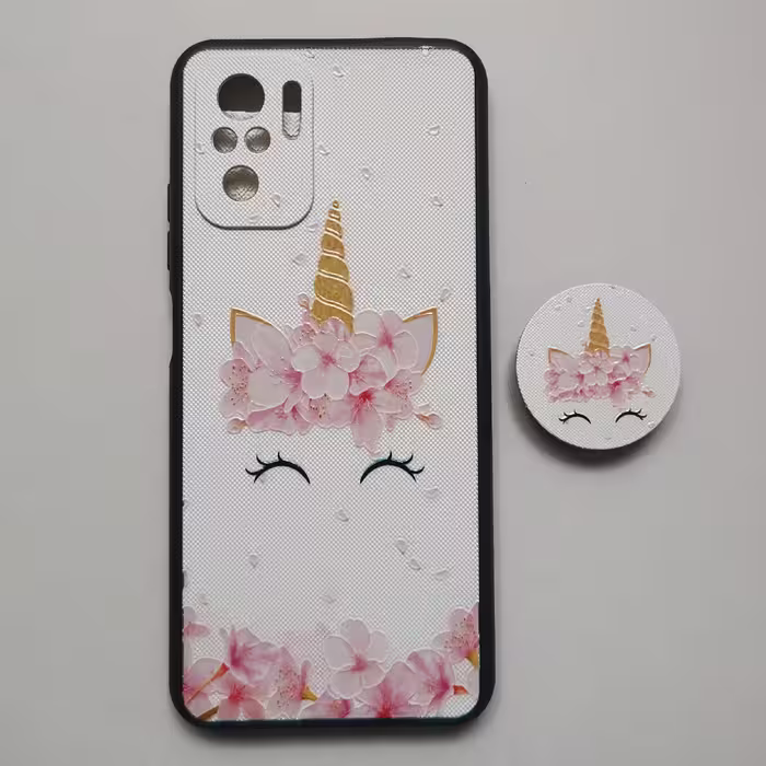قاب طرحدار تک شاخ گلدار پاپ سوکت دار گوشی شیائومی Redmi note 10و10s
