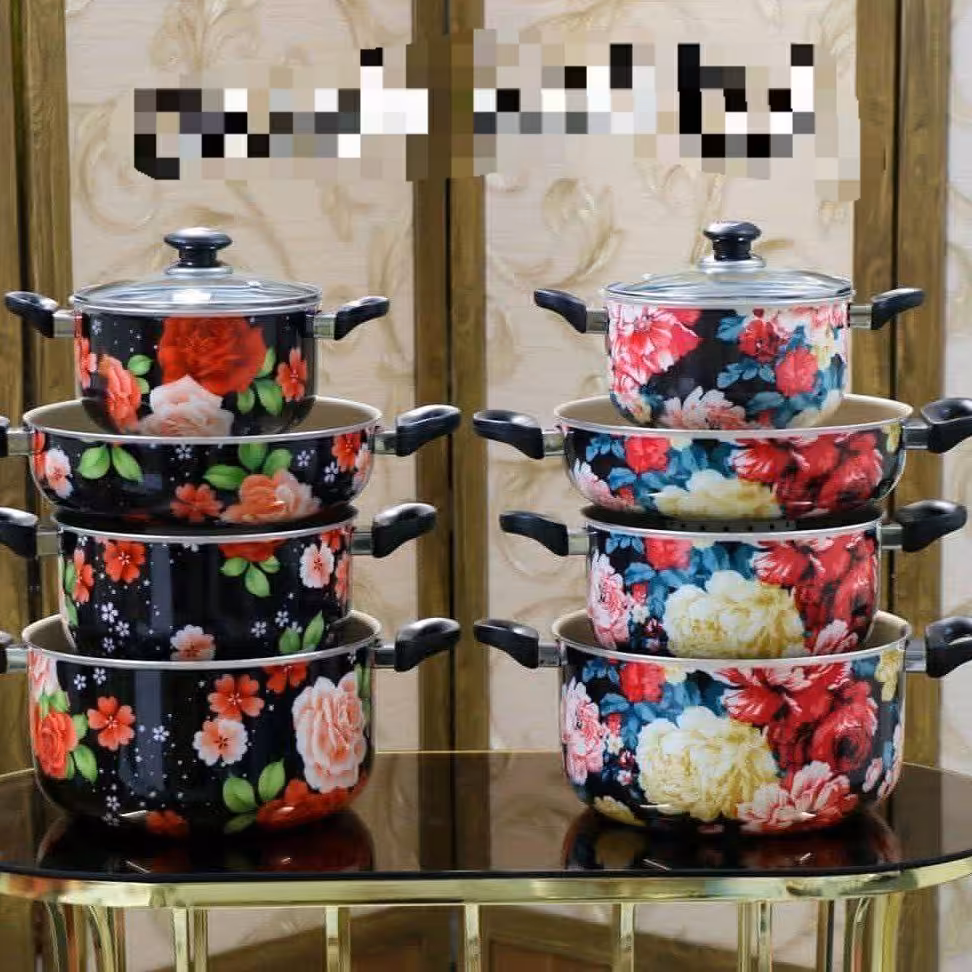 سرویس قابلمه گلدار گرد