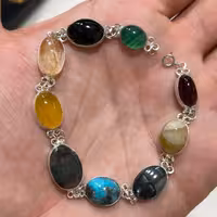 دستبند 9 جواهر معروف به ام البنین با سنگ های اصل و طبیعی 