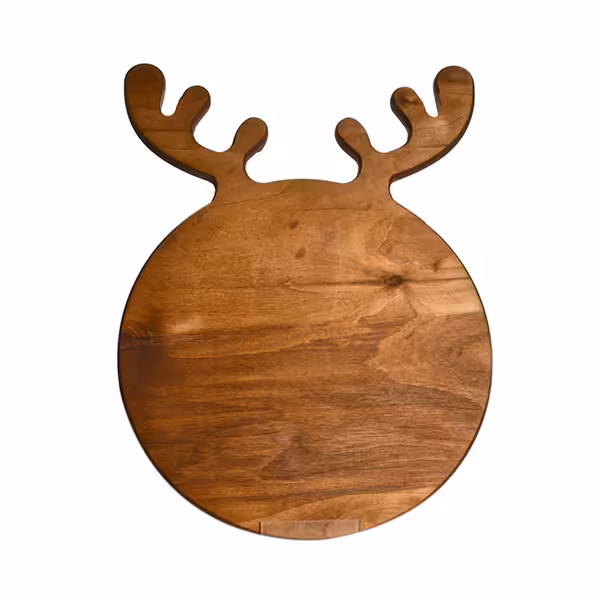 تخته سرو گرد چوبی طرح گوزن