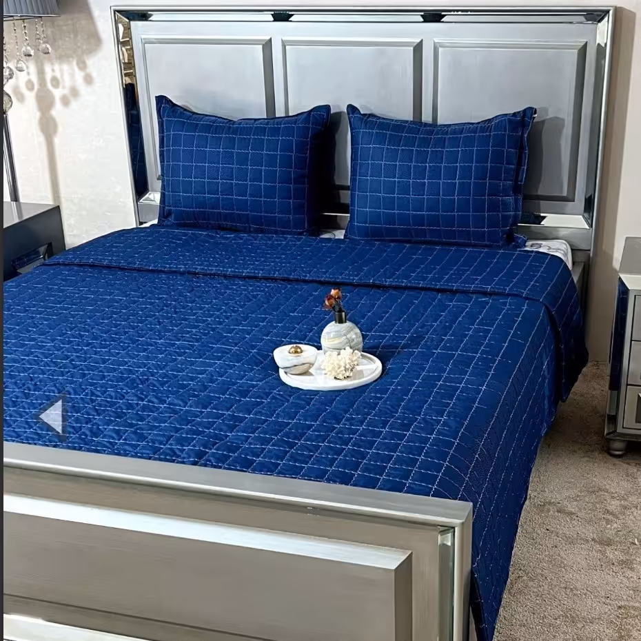 روتختی دو نفره آبی نفتی (ضمانت پرز و رنگ )