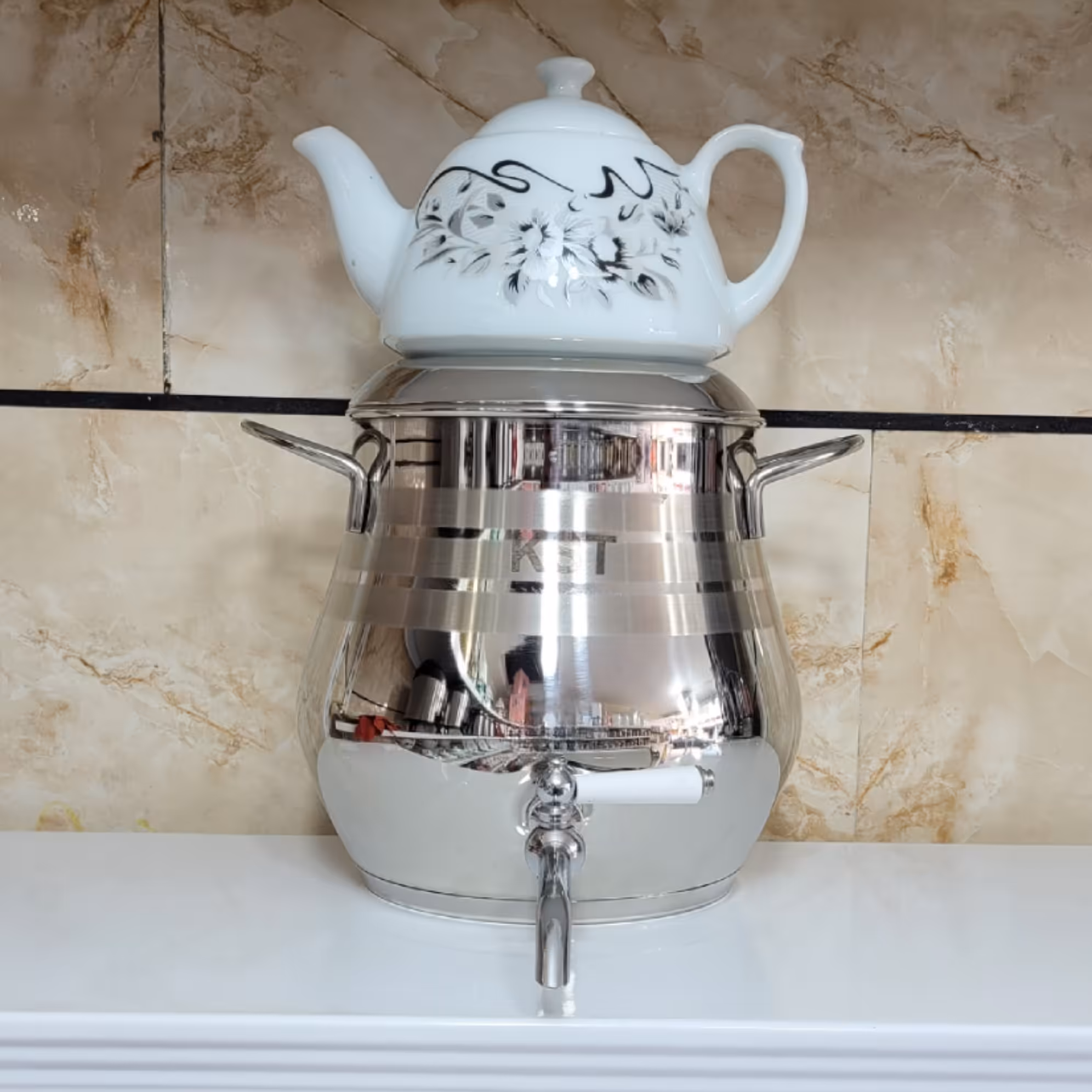 کتری قوری استیل 5لیتری برند KST