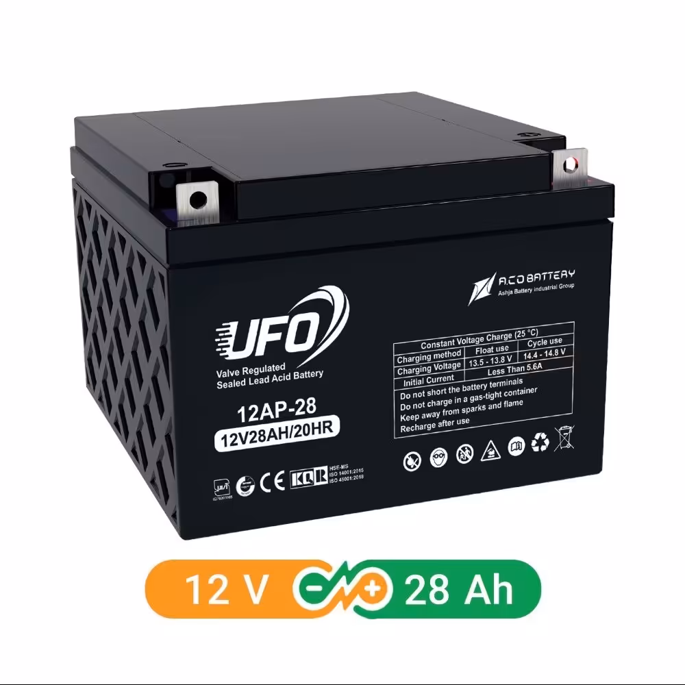 باتری یو پی اس یوفو مدل 12 ولت 28 آمپر ساعت