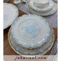 سرویس چینی پردیس طرح مارتا فیروزه ای 30 پارچه بن چاینا