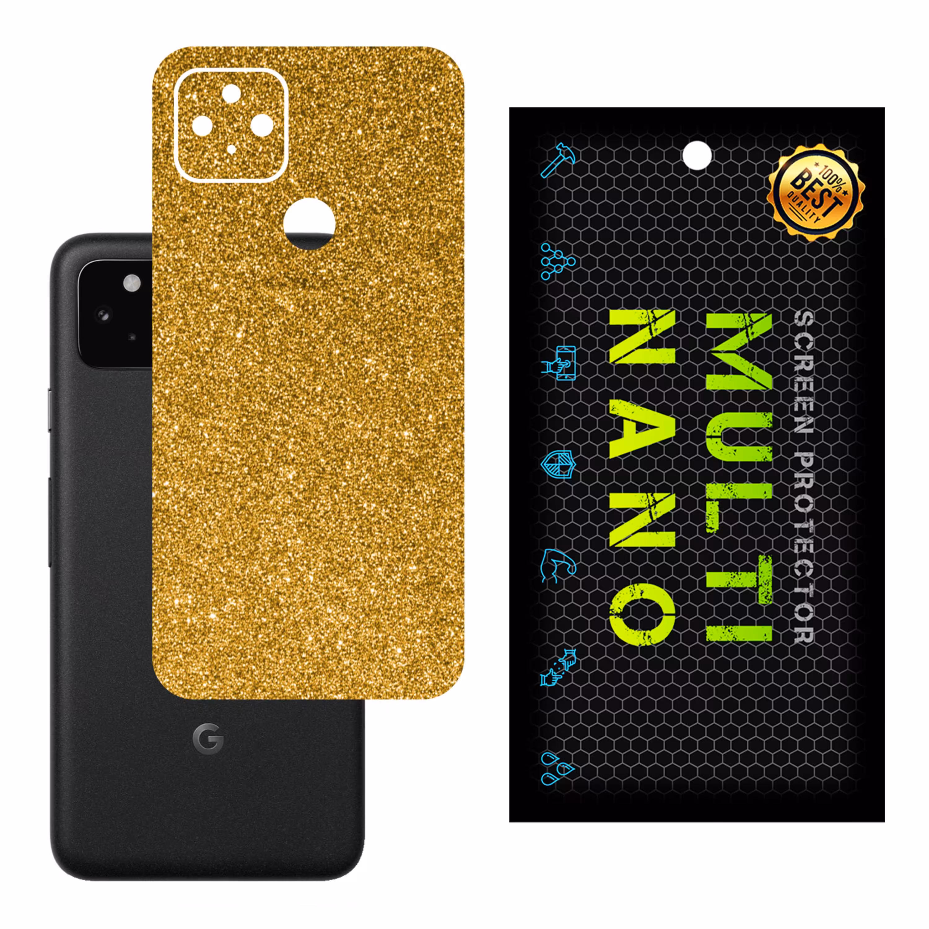 برچسب پوششی MultiNano مدل X-G1F-Gold برای پشت موبایل گوگل Pixel 5