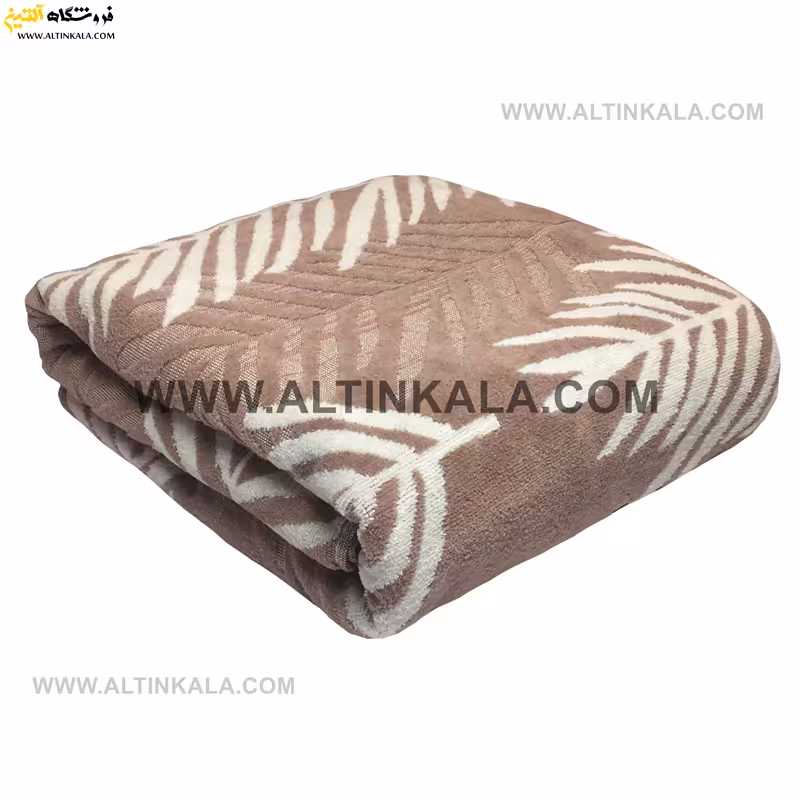 حوله حمام برند ماندگارطرح جنگل رنگ نسکافه ای سایز 100×160