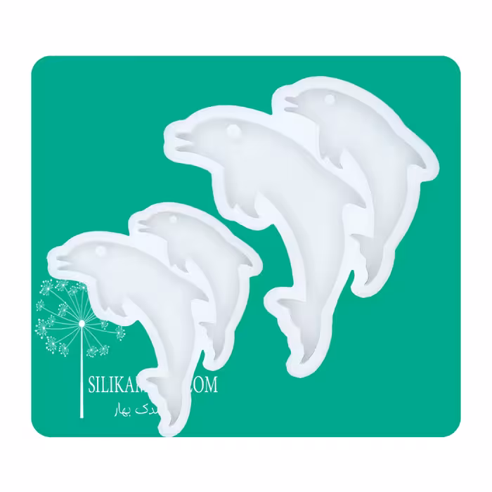 قالب سیلیکونی رزین مدل جاکلیدی و آویز دلفین مجموعه دو عددی