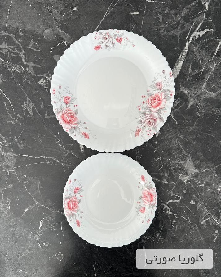 سرویس غذاخوری آرکوپال 6 نفره طرح گلوریاصورتی گلدن اپال