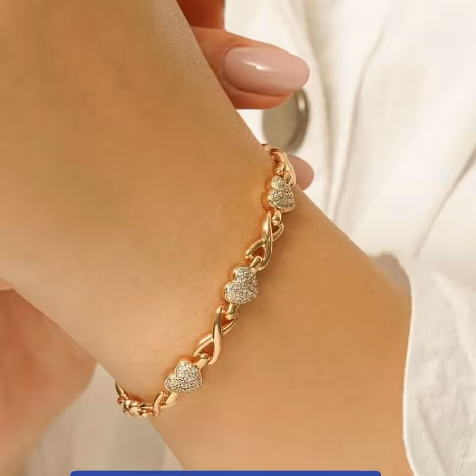 دستبند  ظریف قلبی ژوپینگ 