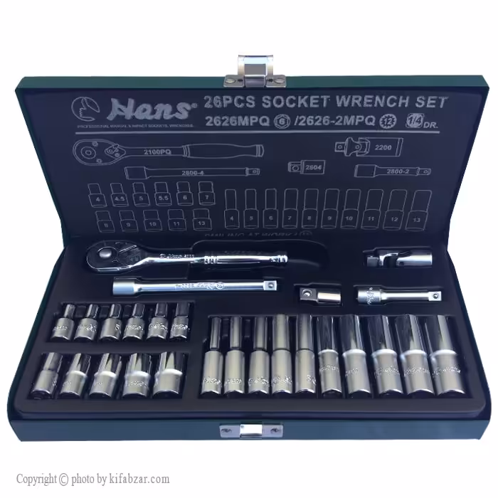 جعبه بکس هنس مدل 2626MPQ هواگیری 1/4 اینچ کوتاه و بلند