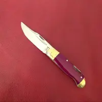 چاقو زنجان چاقوی زنجان چاقو تا.شوی جیبی استیل  ضدزنگ مسافرتی طول کل در حالت باز 16 سانت دسته فیبر زرشکی تاشوو دسته مشکی 