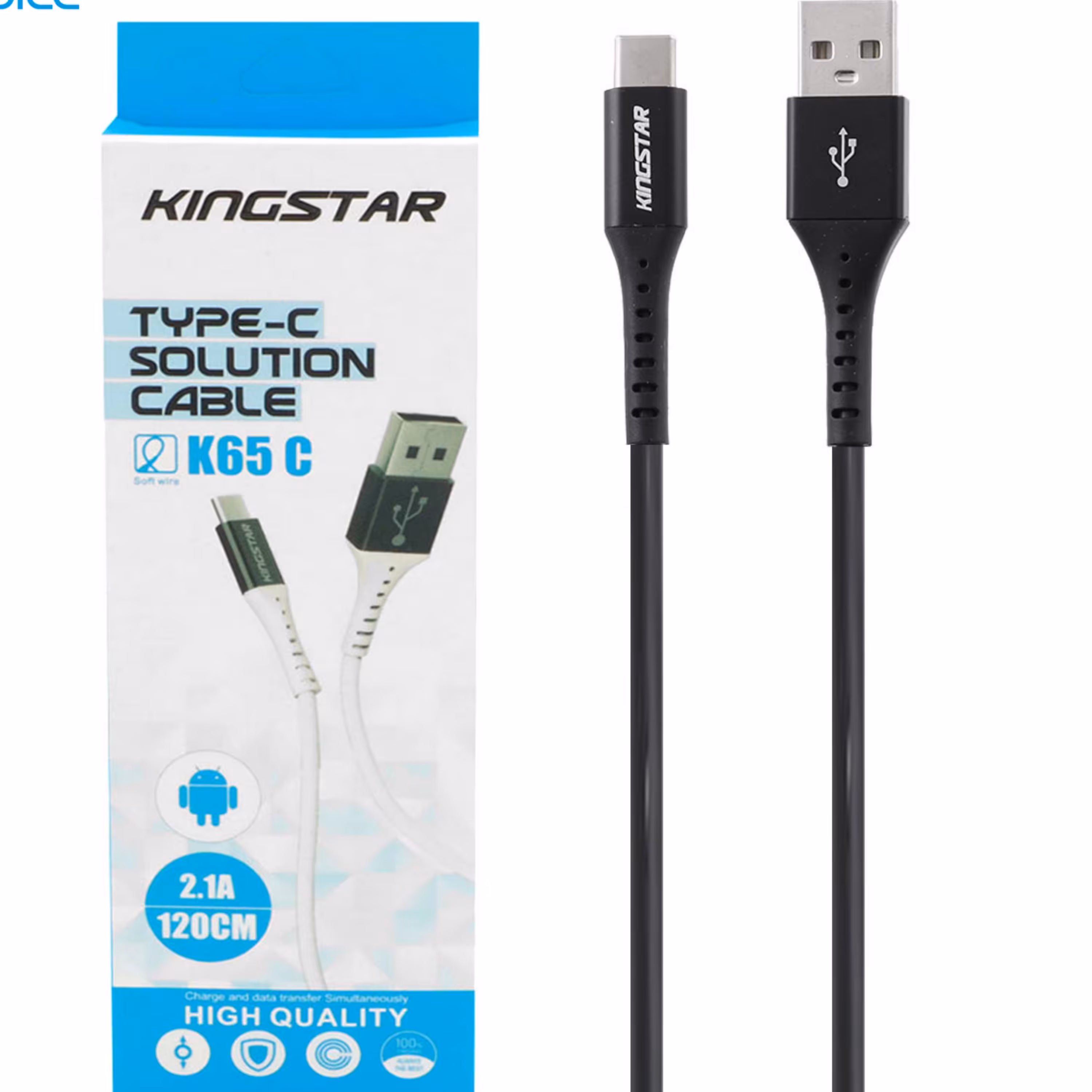 کابل شارژ Type-C کینگ استار K65C  -- کابل KINGSRAR