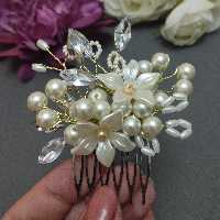 شانه شینیون مروارید وگل 