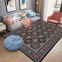 گلیم فرش ماشینی رنگ سرمه ای طرح افشاری4متری 150در225سانتیمتر