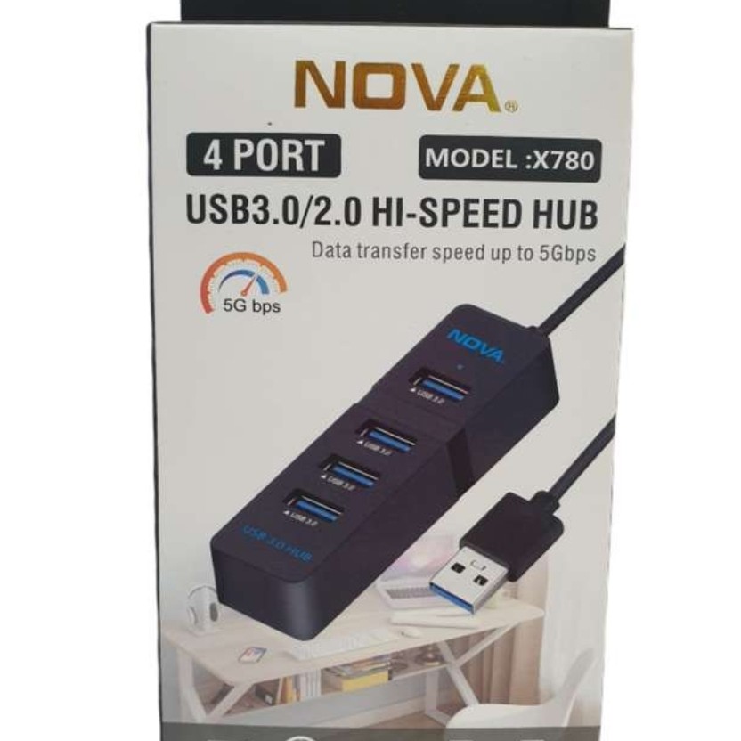 هاب 4 پورت سرعت بالا USB 3.0 برند Nova مدل X 780
رنگ مشکی