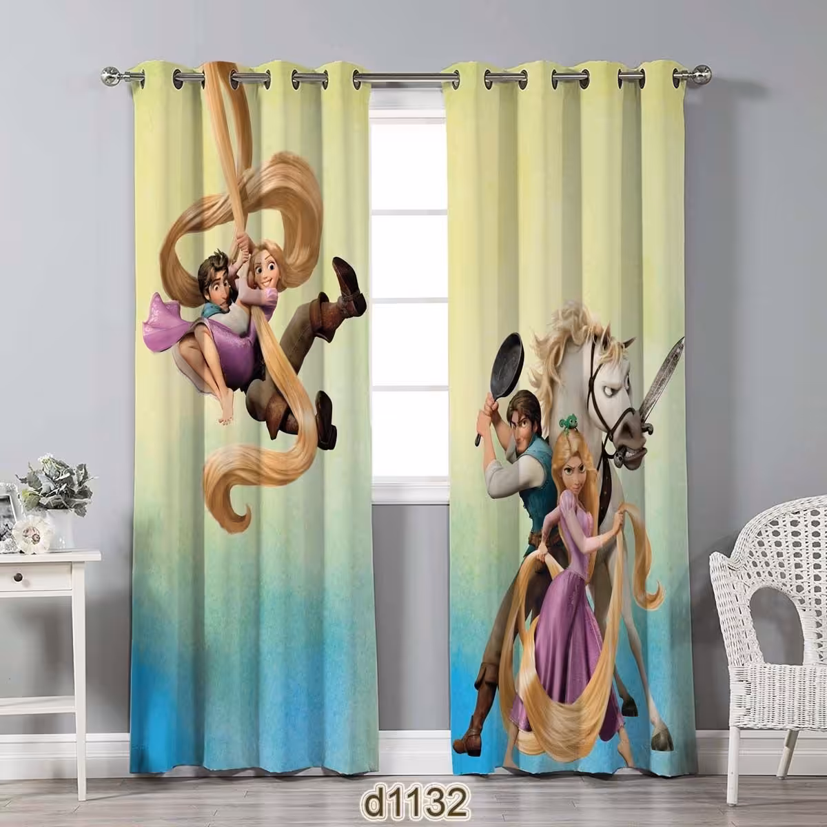 پرده پنلی طرح گیسو کمند