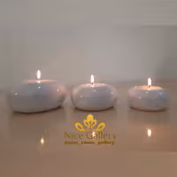 ست شمعدان وارمر توپی سه تایی سنگ طبیعی (پس کرایه)