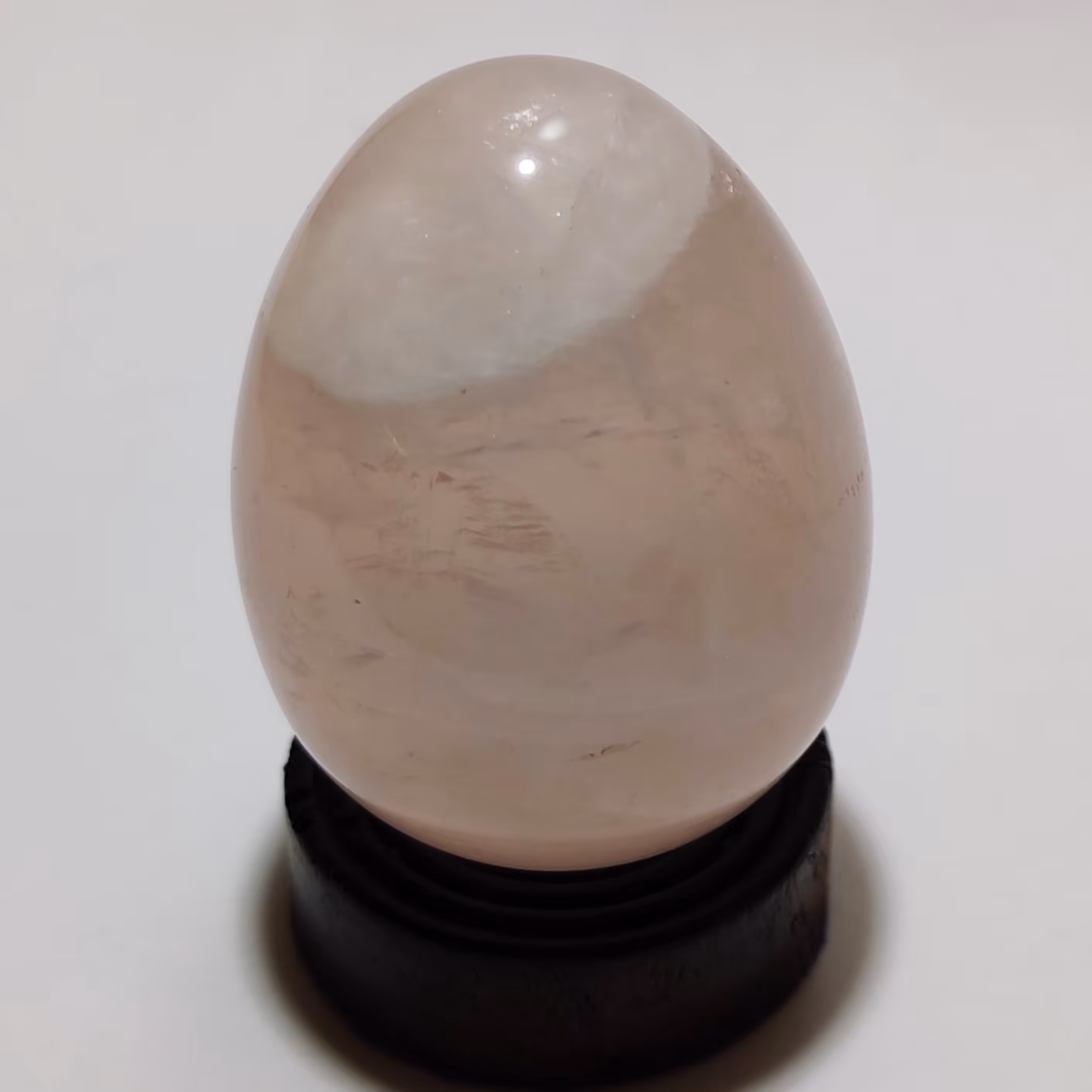 گوی تراش تخم مرغی سنگ رز کوارتز معدنی